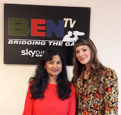 Anna-Christina with Dawattie Basdeo at BEN TV Studios after filming a live interview on the Ben Breakfast Show