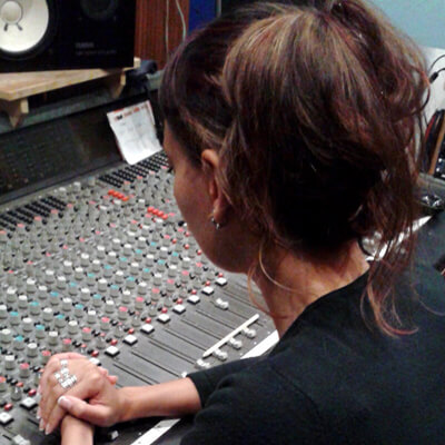 Anna-Christina mixing Lilygun's album at Unit 2 Studios image
