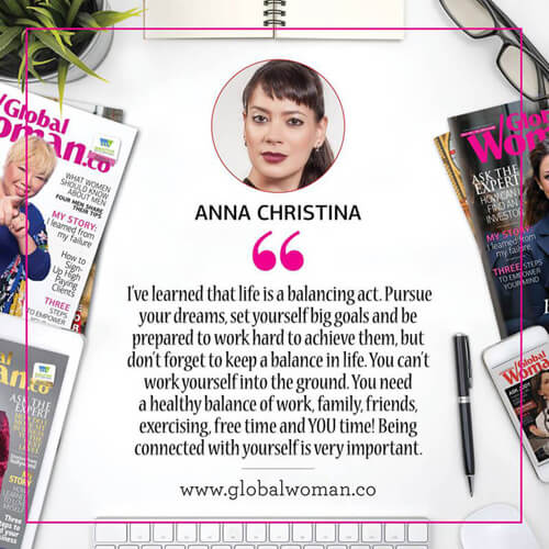Anna-Christina - Global Woman Magazine quote